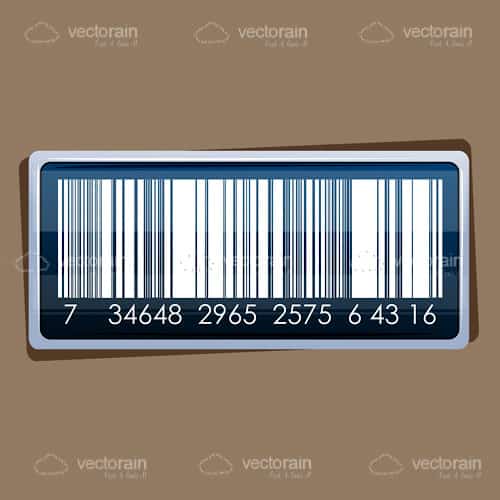 Realistic Barcode Sticker on a Cardboard Box Background